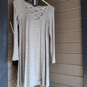American Eagle Outfitters Criss Cross Neckline Long Sleeved Dress